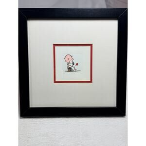 Sowat & Reiser Peanuts Snoopy Charlie Brown Hug Etching 305/500 Framed Art